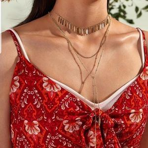 *Tina* Bangle Gold Layered Necklace